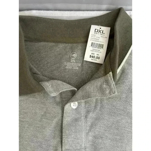 DXL Other - HB DXL Men's Size 2XL Light Green Cotton Classic Short Sleeve Polo Shirt NWT